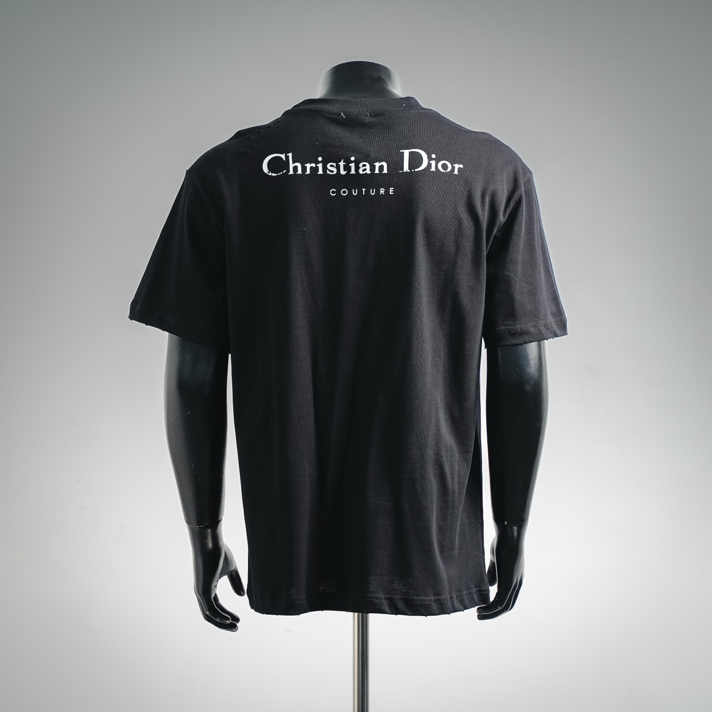 迪奥 DIOR 做旧破洞字母印花logo短袖T恤