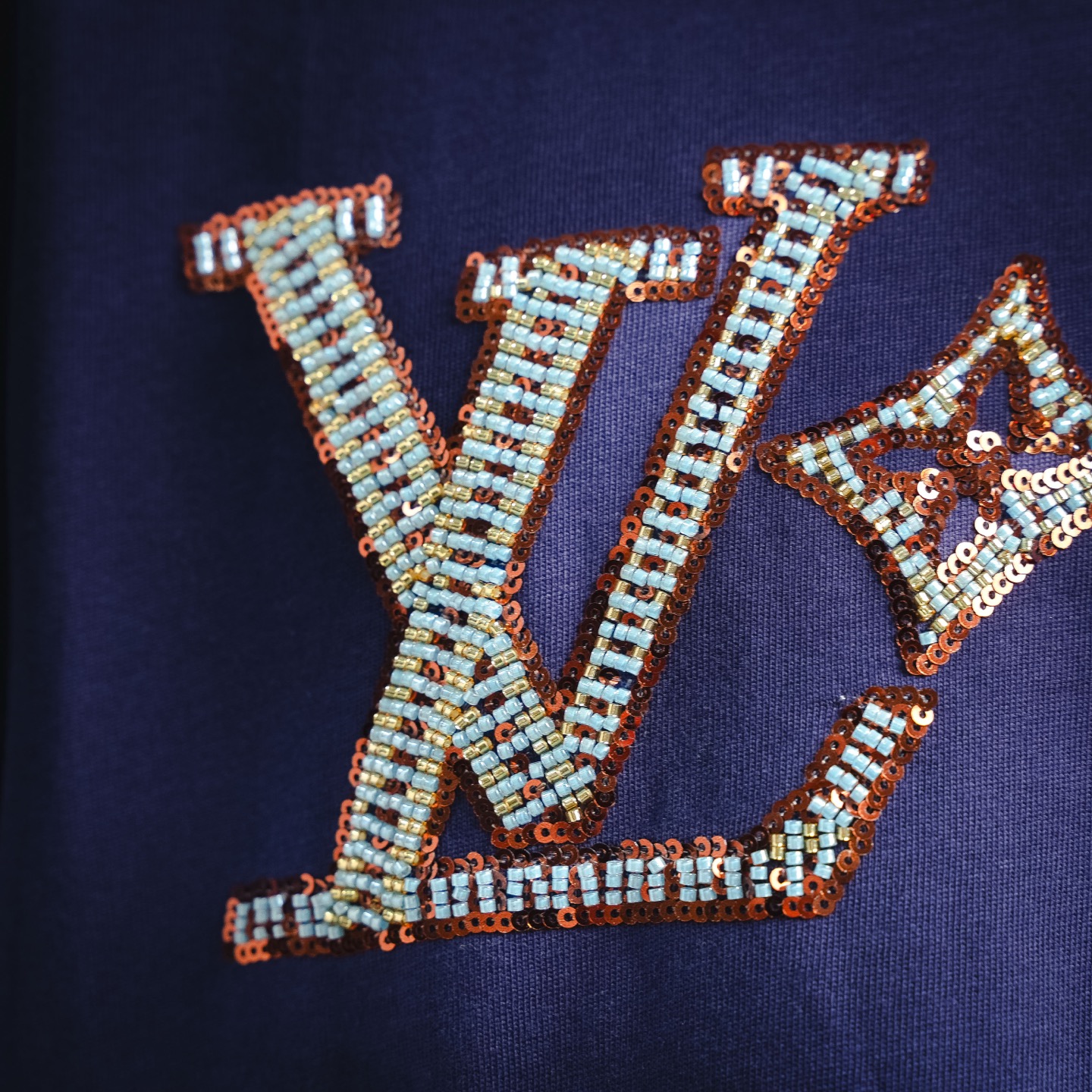 Louis Vuitton LV 新款 手工珠刺绣logo短袖T恤