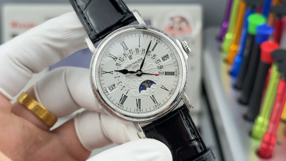 Patek Philippe 5159: Elegant Classic Complications Watch with Calf Leather Band
