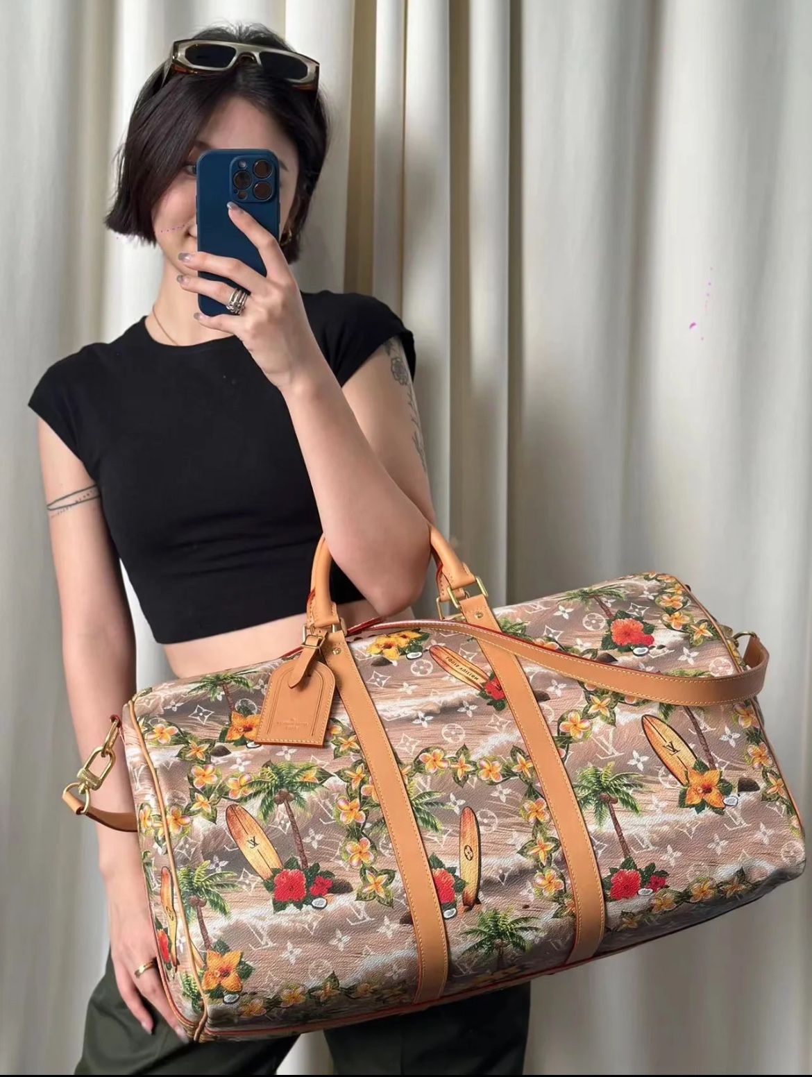 Louis Vuitton [KEEPALL BANDOULIERE 50 travel bag] m25002 surfing (silk screen) advanced upper body effect
