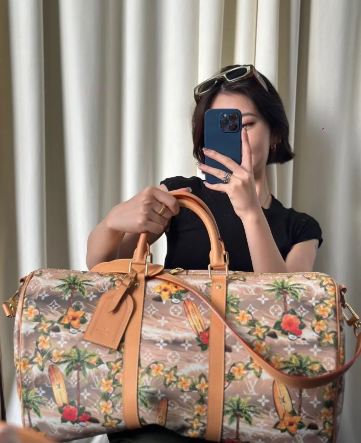 Louis Vuitton [KEEPALL BANDOULIERE 50 travel bag] m25002 surfing (silk screen) advanced upper body effect