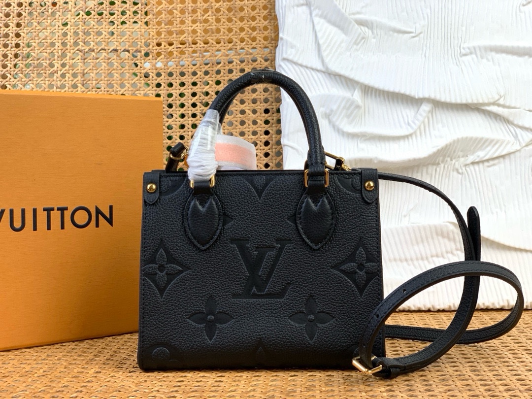 Louis Vuitton LV Onthego Taschen Handtaschen Schwarz Empreinte​ M46933