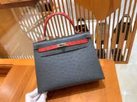 Hermes Kelly Handbags Crossbody & Shoulder Bags Grey Red Tin Gray