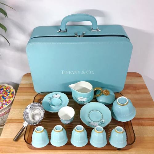 Tiffany & Co. Tea Set with Leather Case - Portable Travel Tea Set 1 Tiffany & Co. Tea Set with Leather Case - Portable Travel Tea Set