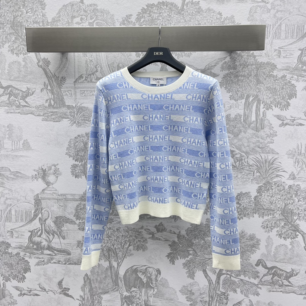 Chanel Clothing Knit Sweater Knitting Wool Long Sleeve