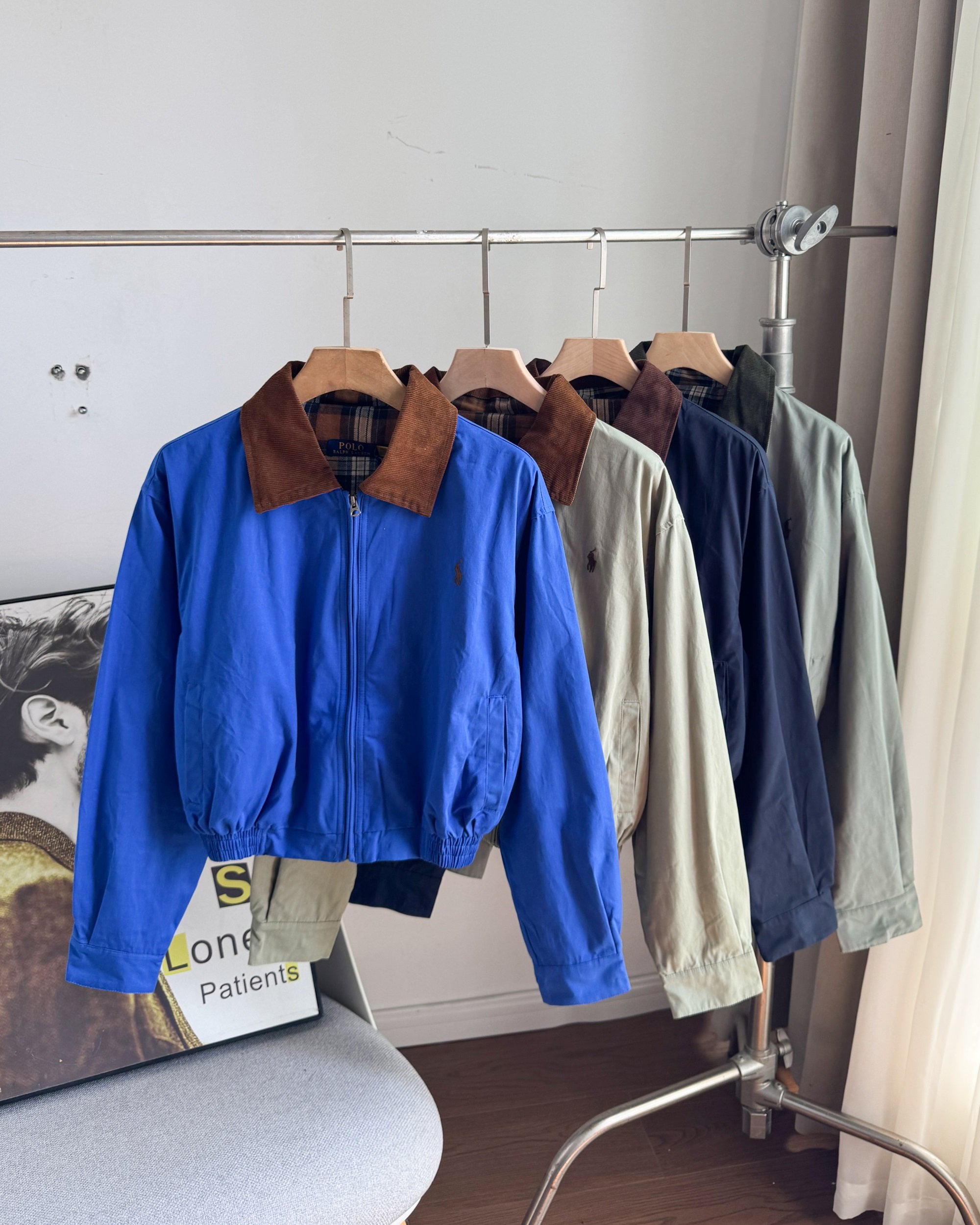 Ralph Lauren Four-Color Campus Style Lapel Jacket American Retro Outerwear