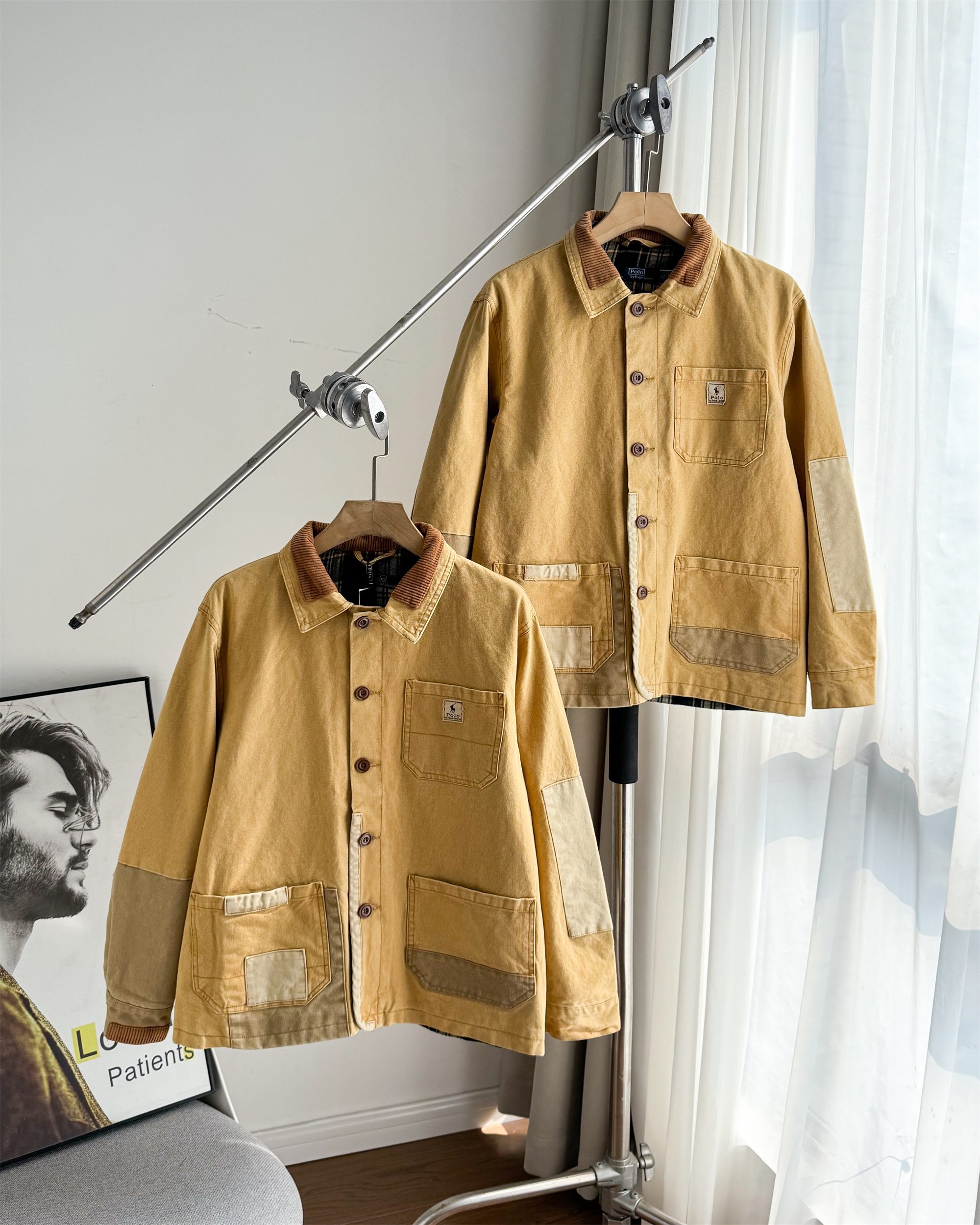 Ralph Lauren Barn Chore Jacket, Vintage Style, Washed Cotton, Khaki, Unisex