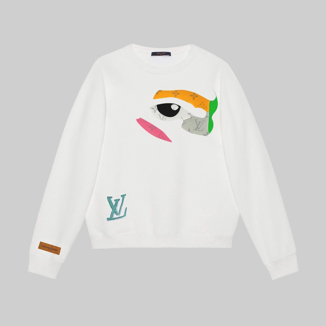 Louis Vuitton Clothing Sweatshirts Printing Unisex Cotton Fall/Winter Collection Long Sleeve