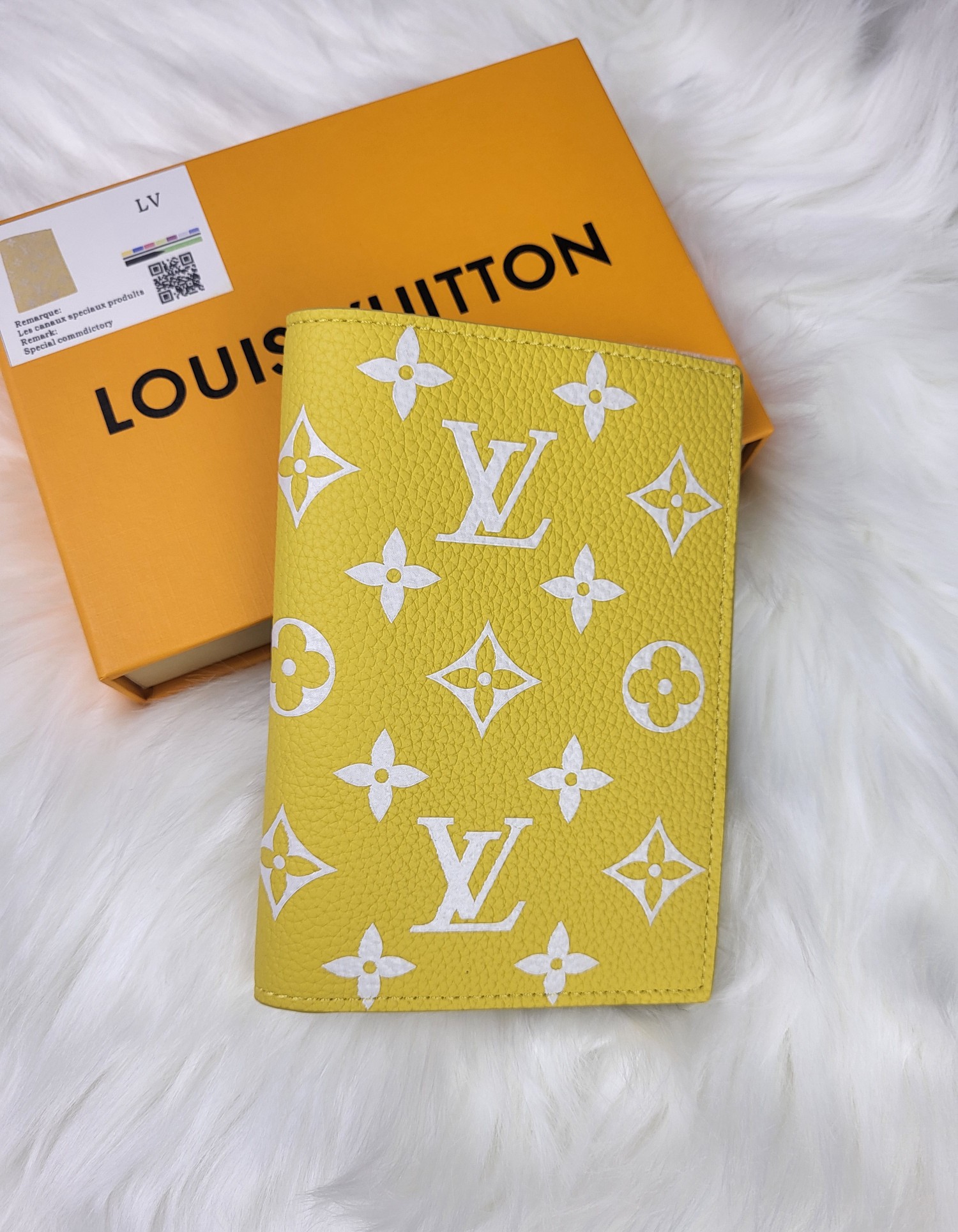 Personalized leather passport wallet front view