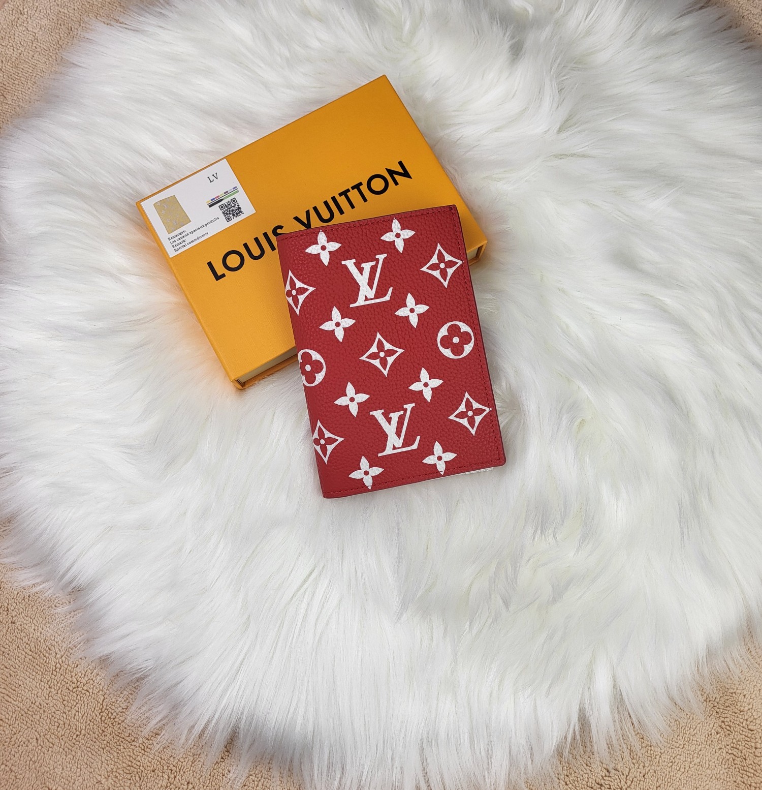 Luxury leather passport cover embossed design