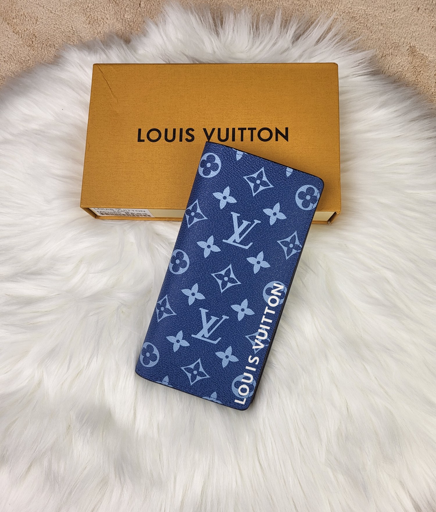 Close-up of genuine leather wallet texture