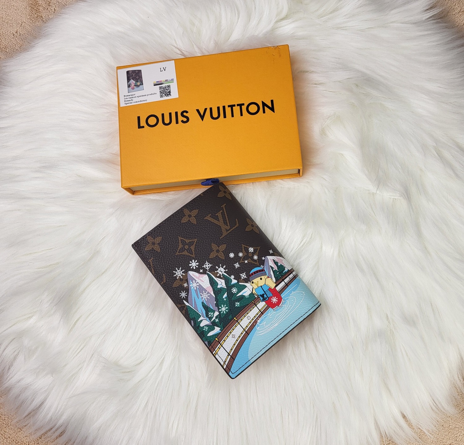 Classic leather passport wallet open, showing interior compartments