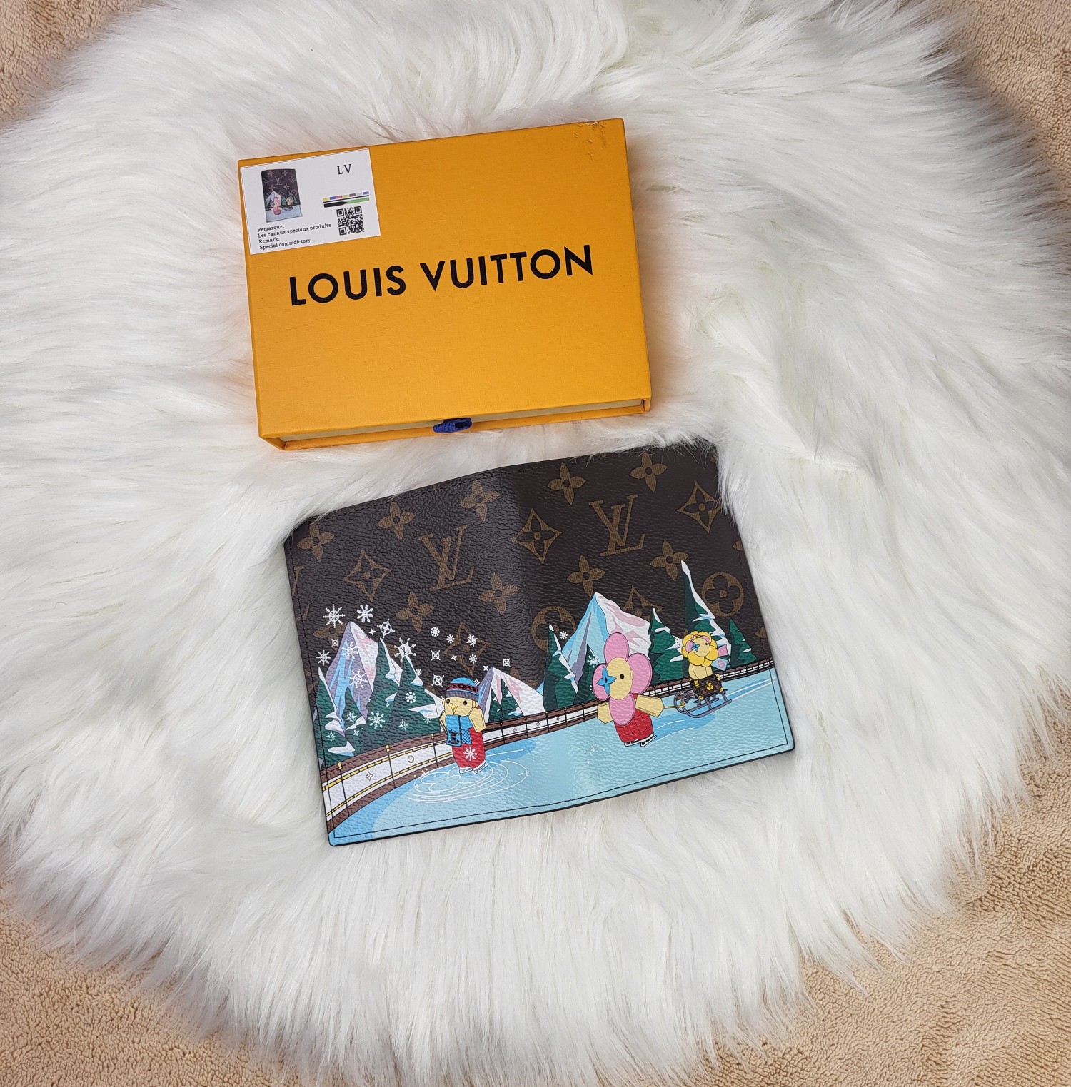 Passport wallet held in hand, showing size