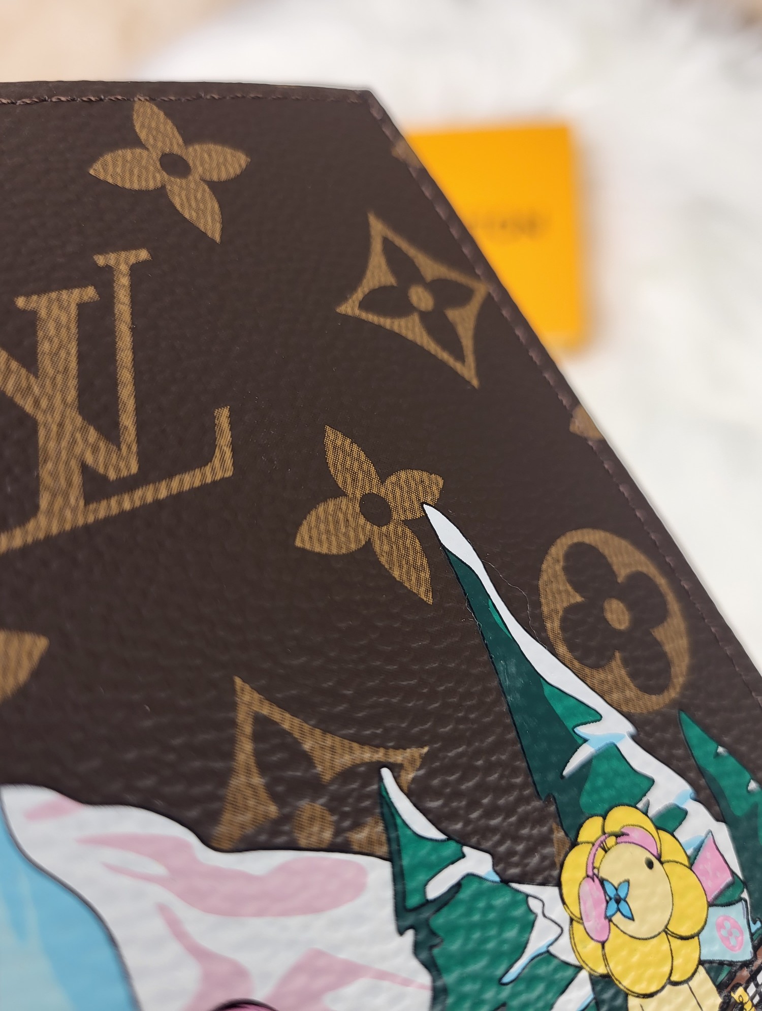 Passport wallet in use in an airport