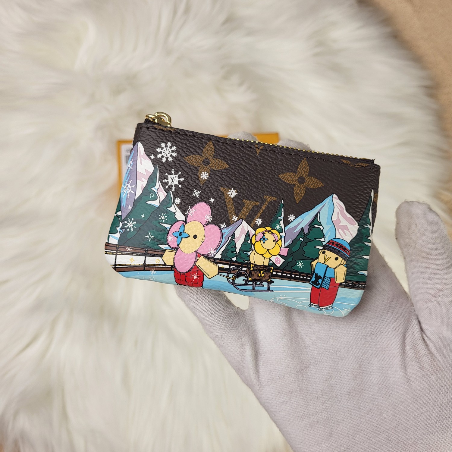 Close up leather card holder texture