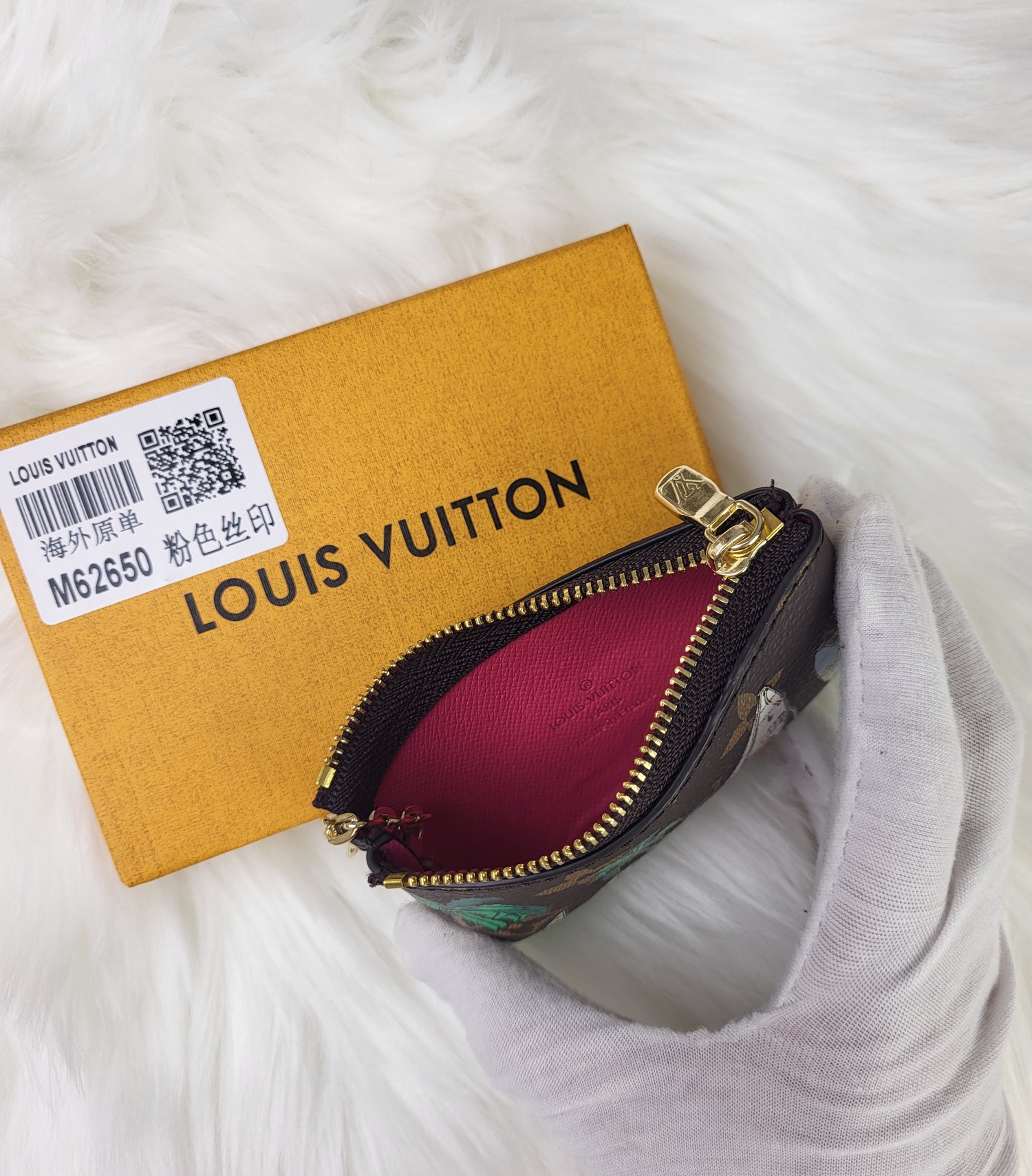 Genuine leather card case texture close up