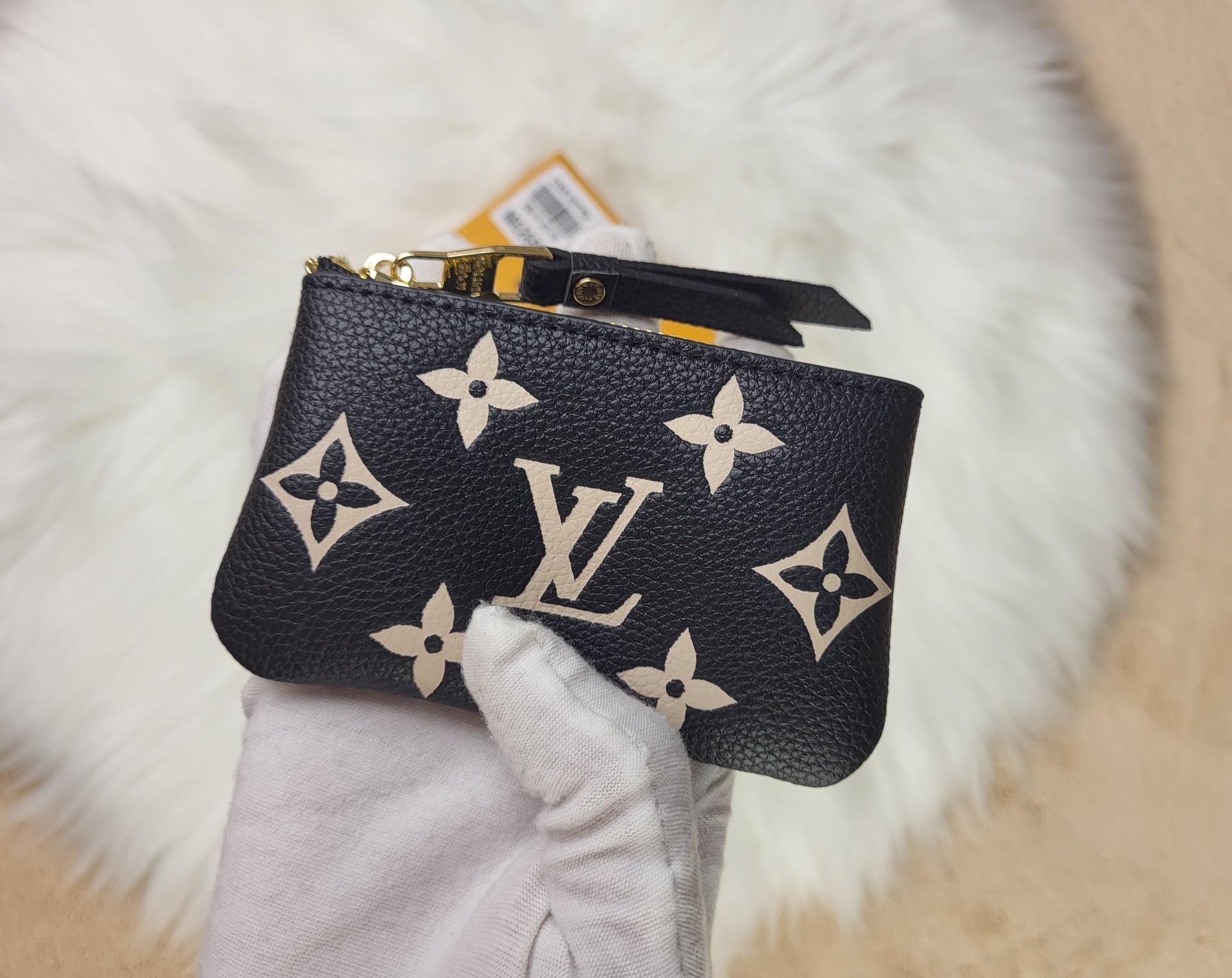 Luxury leather card holder open with cards