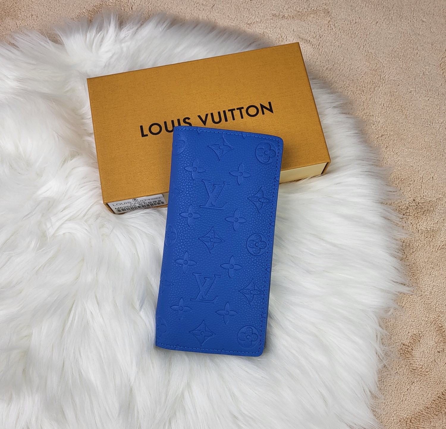 Close-up view of the leather wallet's texture