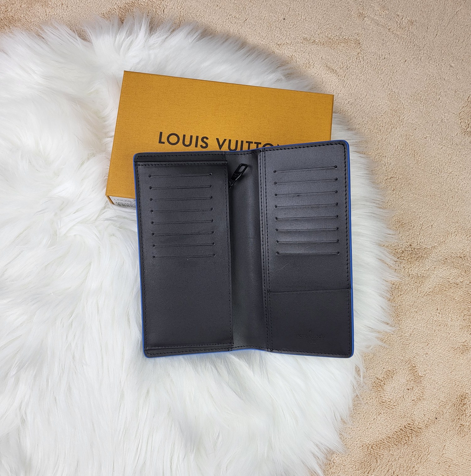 Side view of a leather bifold wallet