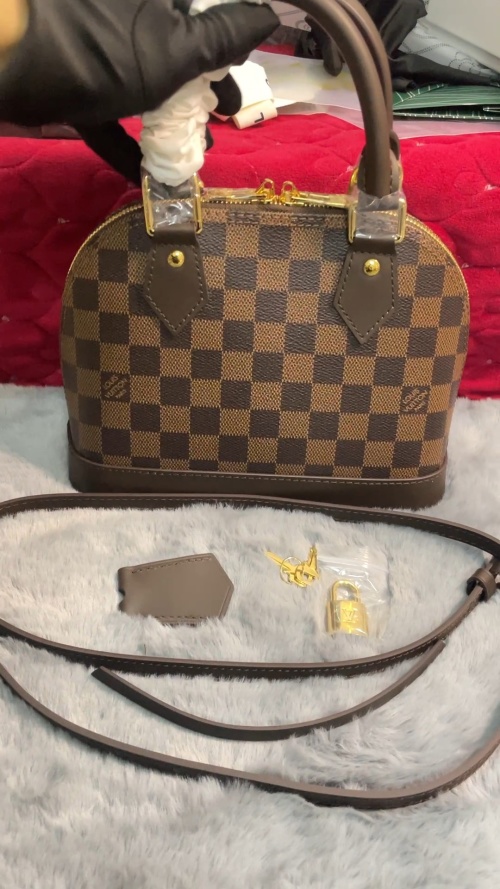 Louis Vuitton Alma BB Brown Damier Ebene Canvas Crossbody Bag 1 Louis Vuitton Alma BB Brown Damier Ebene Canvas Crossbody Bag