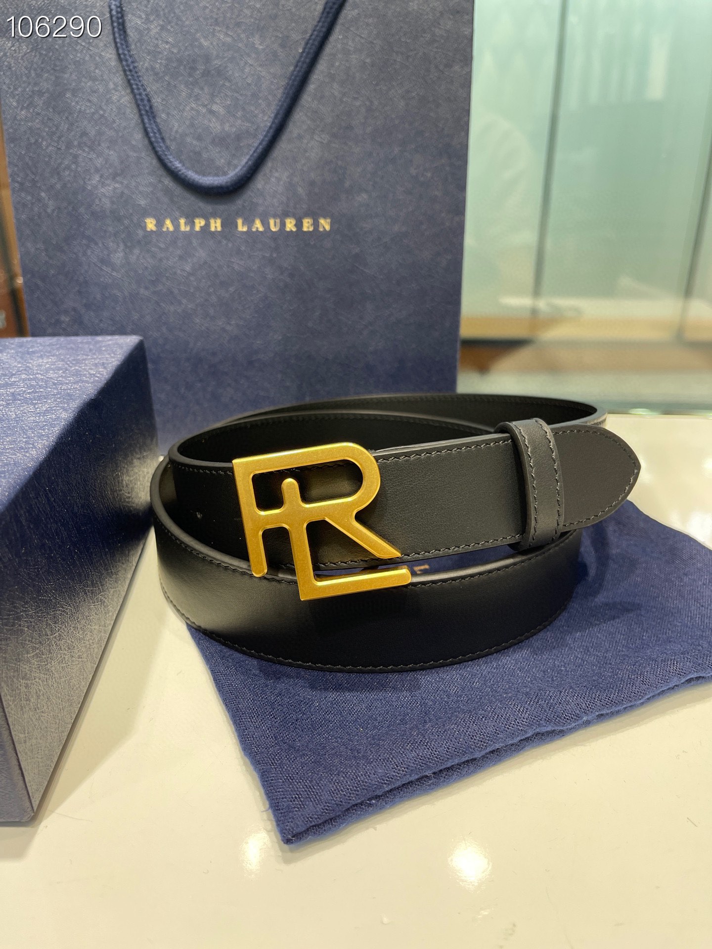  Ralph Lauren/拉夫劳伦 24年RL新款 这款腰带采用双面头层牛皮 做工细致 搭配原版精致纯