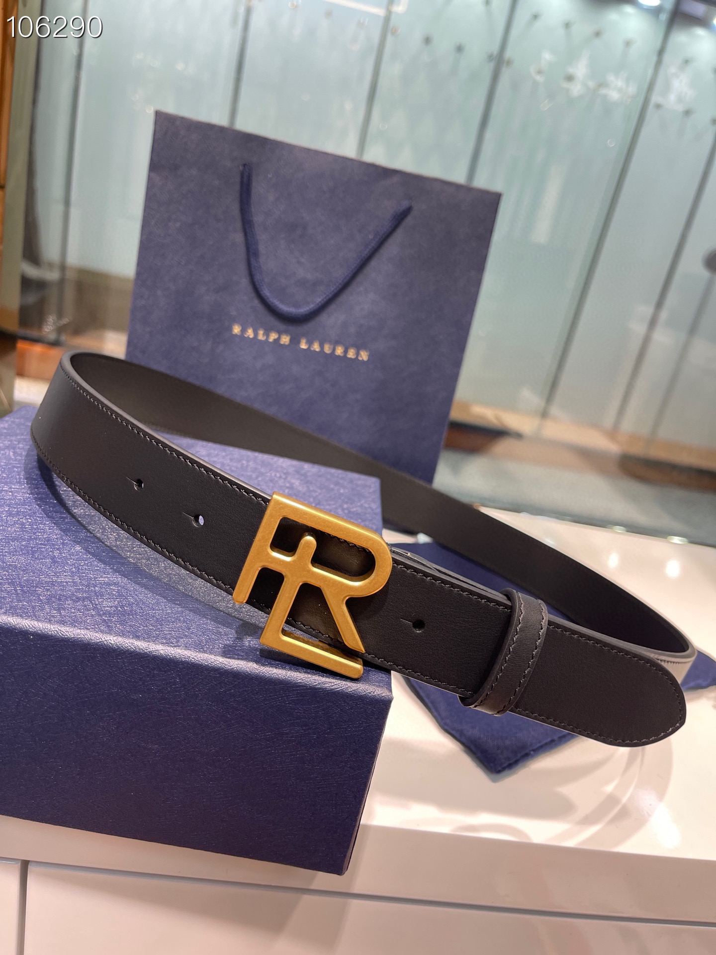  Ralph Lauren/拉夫劳伦 24年RL新款 这款腰带采用双面头层牛皮 做工细致 搭配原版精致纯