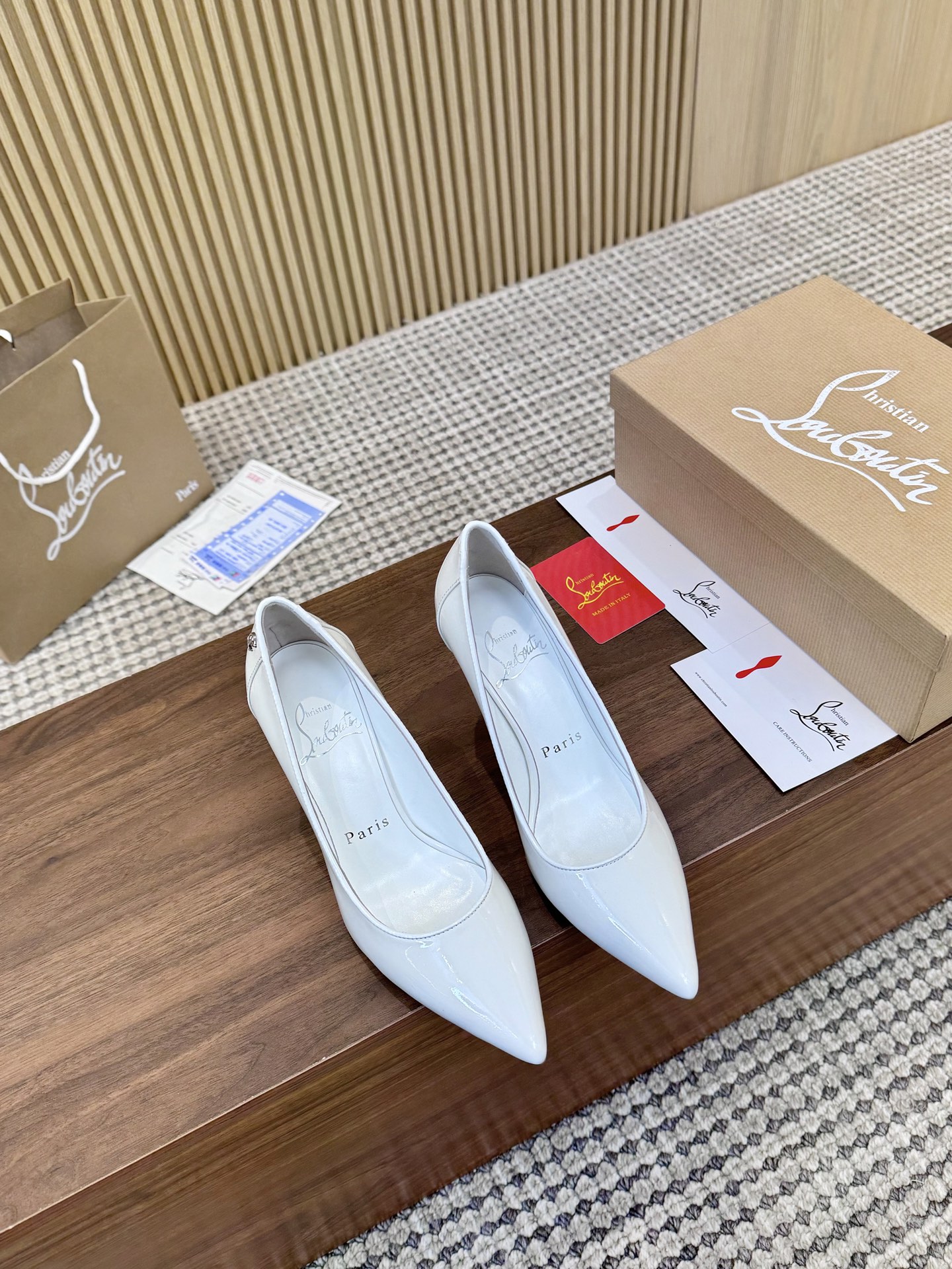 Christian Louboutin White Leather Pointed-Toe Heels, Lacquered Finish 5 i1740487042576 4479 0 3