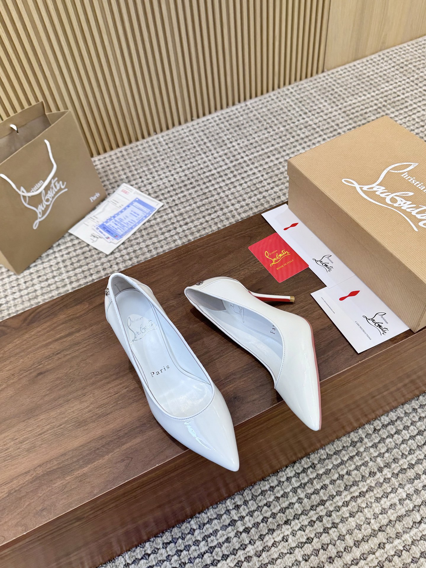 Christian Louboutin White Leather Pointed-Toe Heels, Lacquered Finish 7 i1740487047780 8039 0 6
