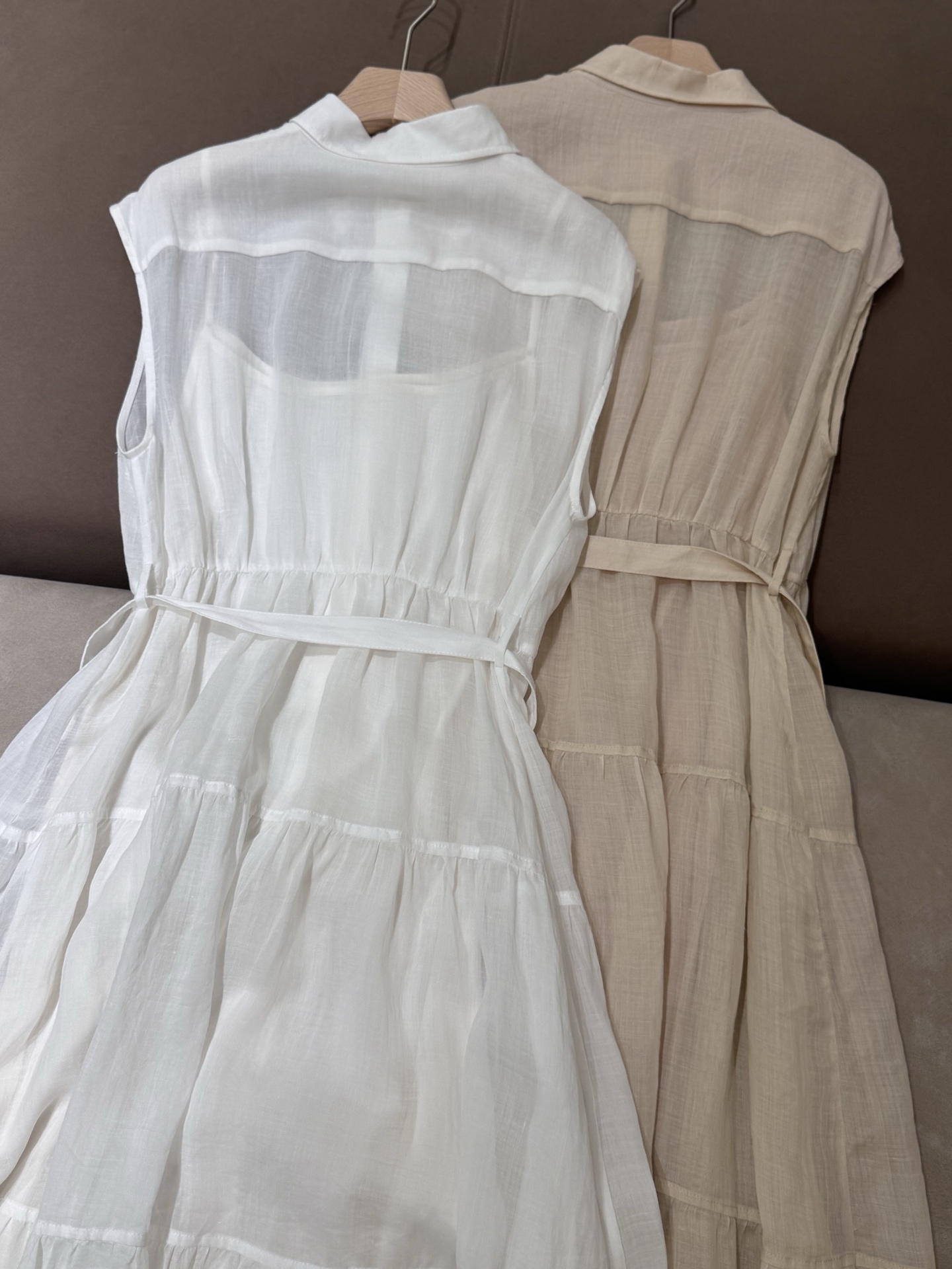 Elegant BC Linen Midi Dress with Belt - Available in White and Beige 6 i1750930027325 3966 0 4
