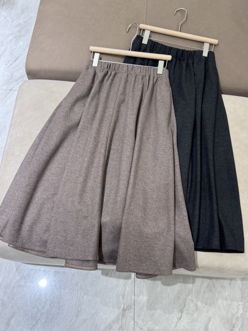 Elegant BC Wool Blend A-Line Skirt, Available in Brown and Dark Gray
