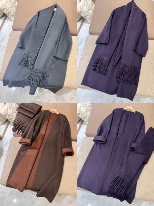 Elegant 2025 Cashmere Wool Coat with Fringe Scarf - Luxurious Warmth & Style 1 Elegant 2025 Cashmere Wool Coat with Fringe Scarf - Luxurious Warmth & Style