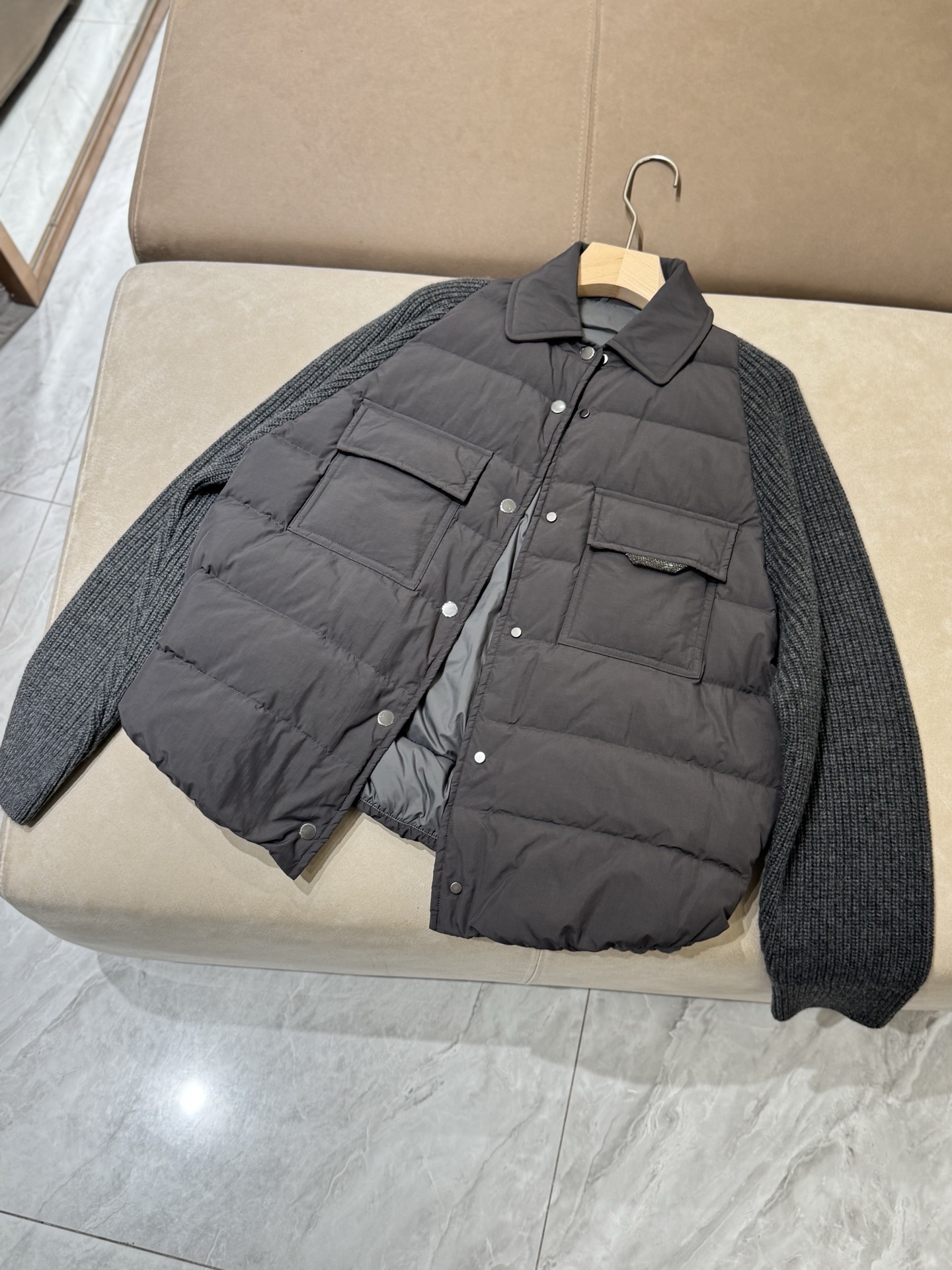 2025 New Women's Goose Down Puffer Jacket with Knitted Sleeves 5 i1754304371776 8494 0 3