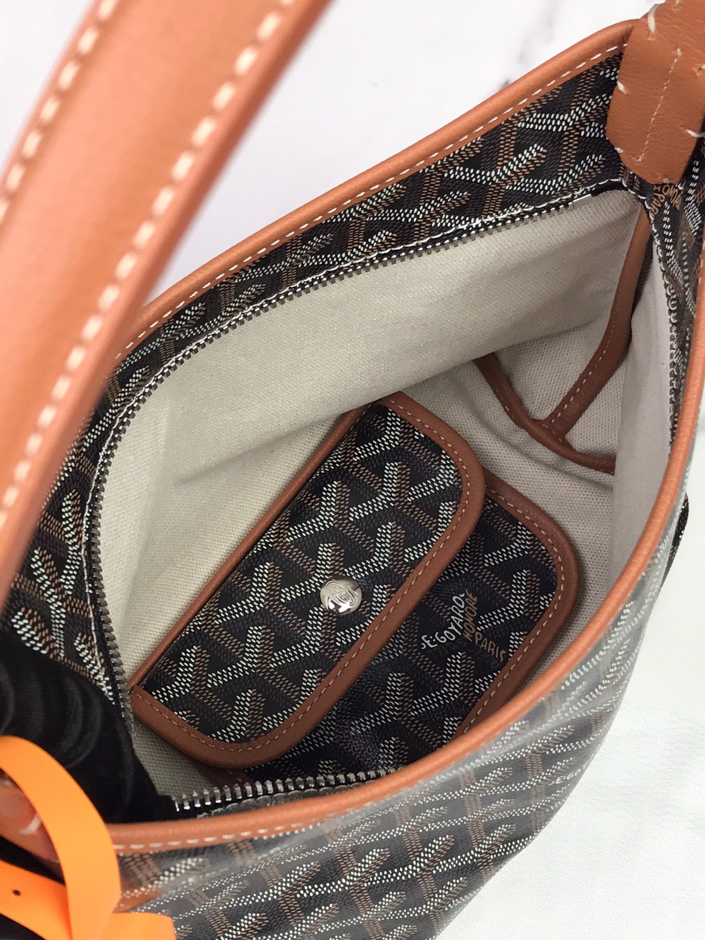 Goyard Style Brown Hobo Bag Bags Hobo Bag detail image 7 from source 763982