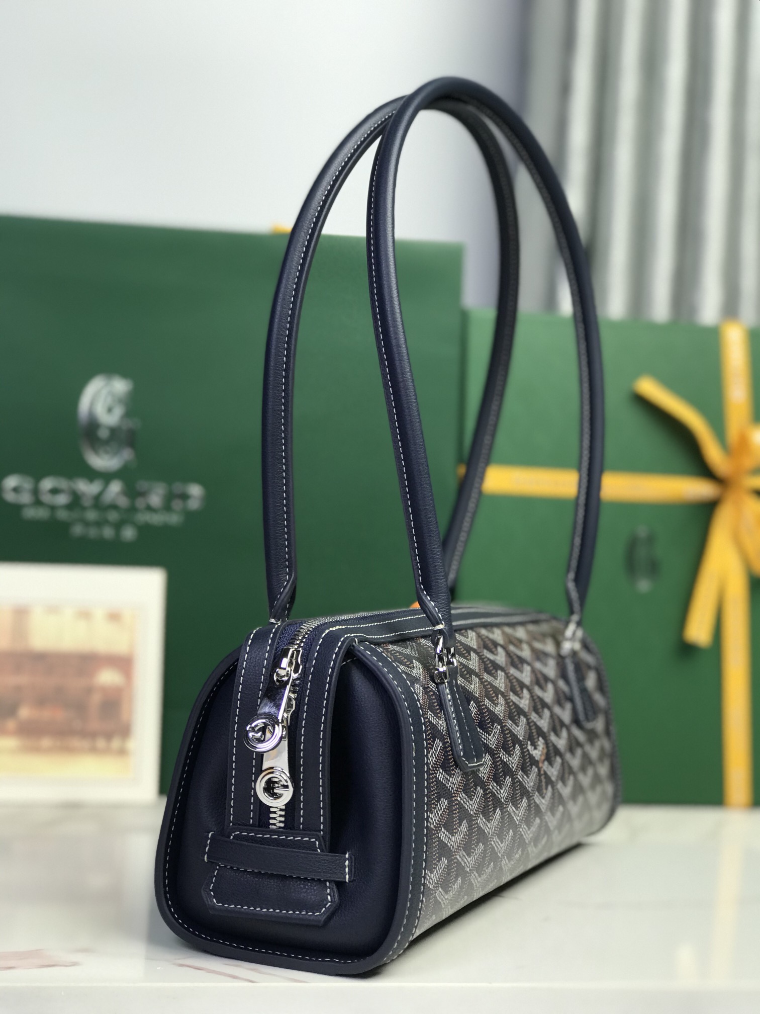 Goyard Style Leather Backpack Bags Backpack detail image 3 from source 763977