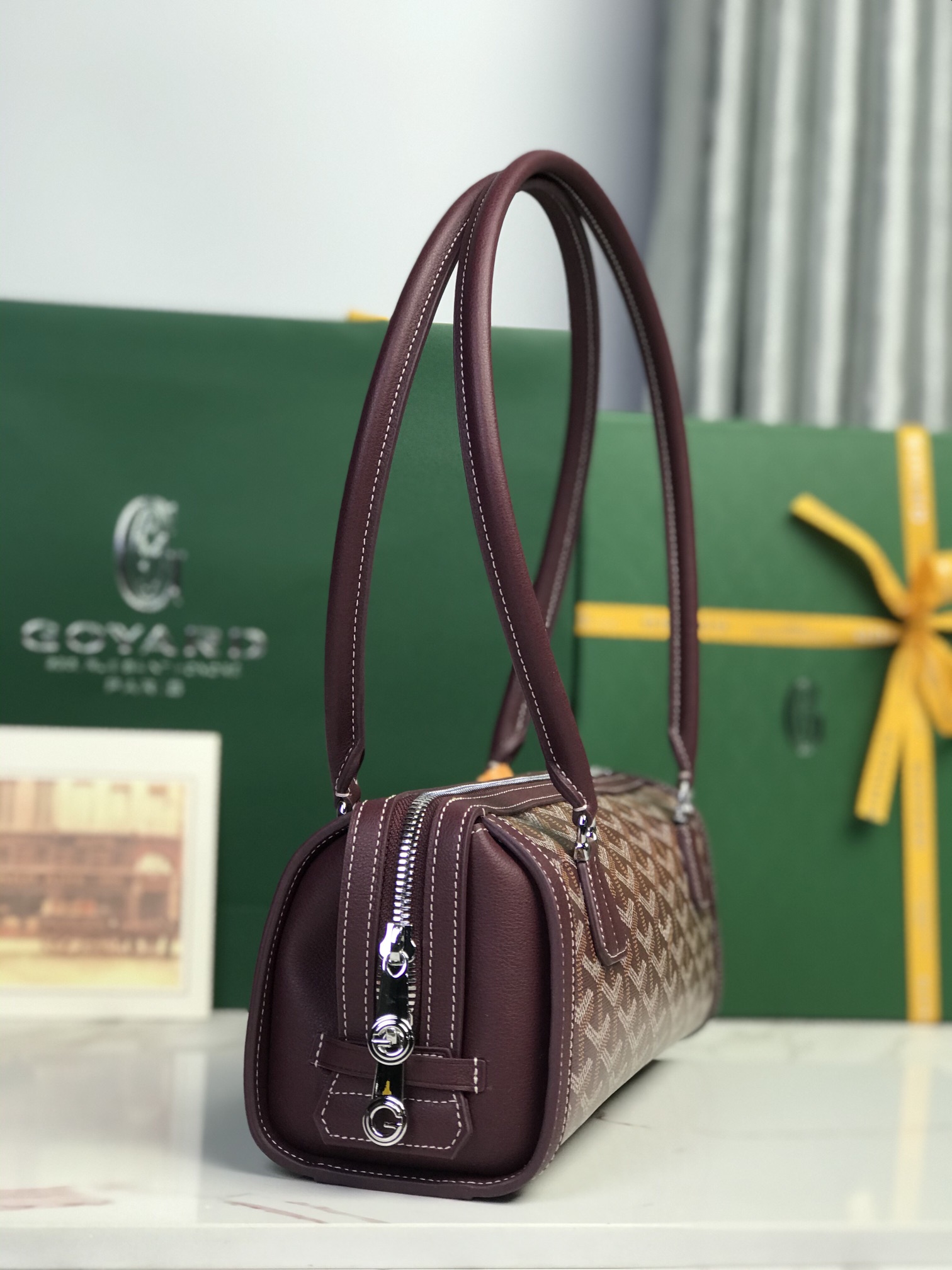Goyard Style Leather Backpack Bags Backpack detail image 3 from source 763971