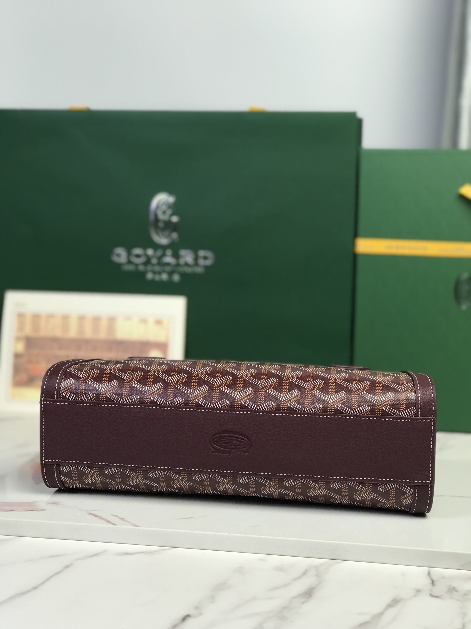 Goyard Style Leather Backpack Bags Backpack detail image 4 from source 763971