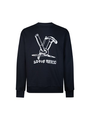 Louis Vuitton Clothing Sweatshirts Black Embroidery