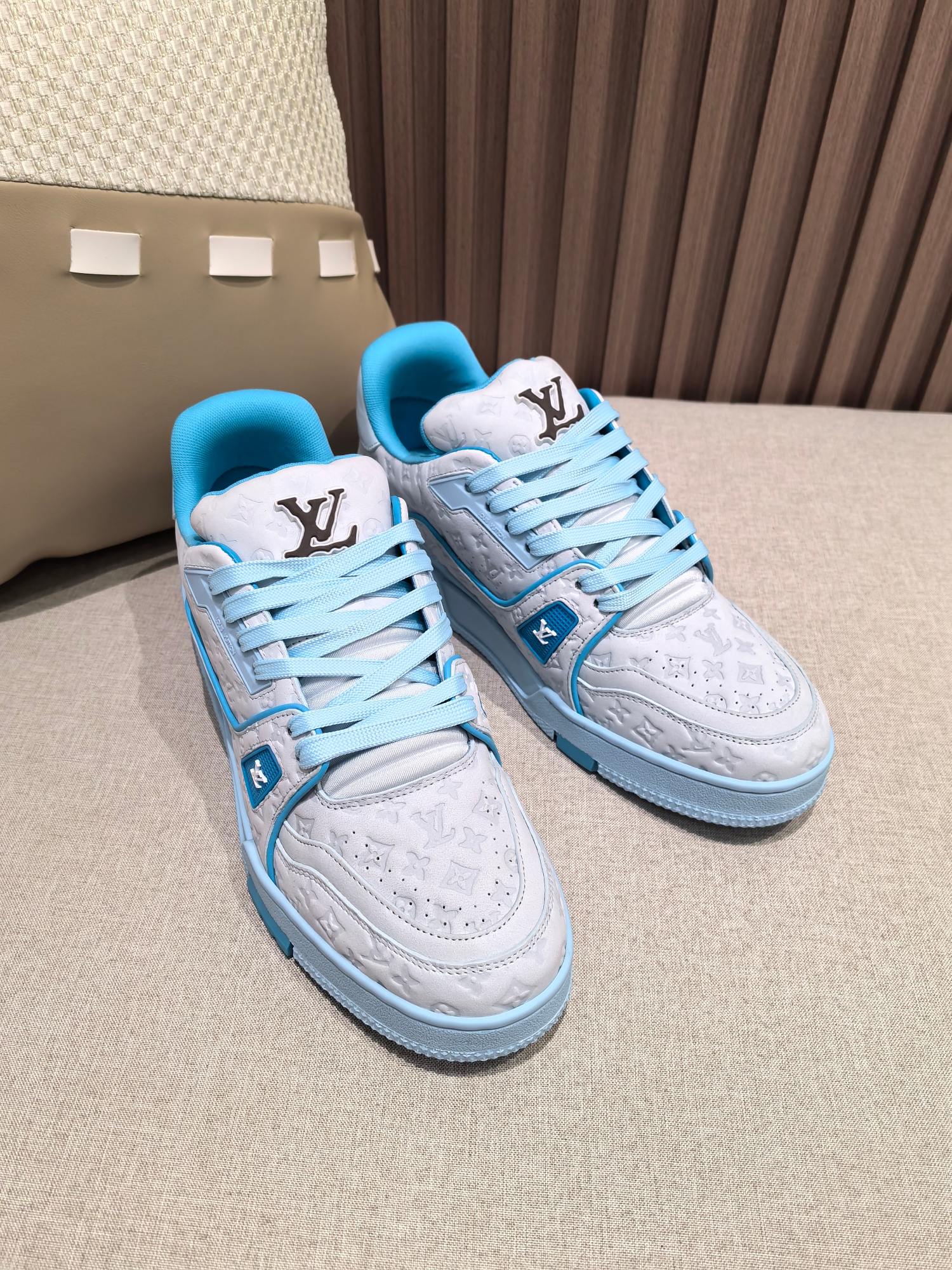 Precio de fábrica p420@Azul claro [LV]🏀Zapatillas casuales de baloncesto de serie limitada para parejas👫 ¡Entrenador!…