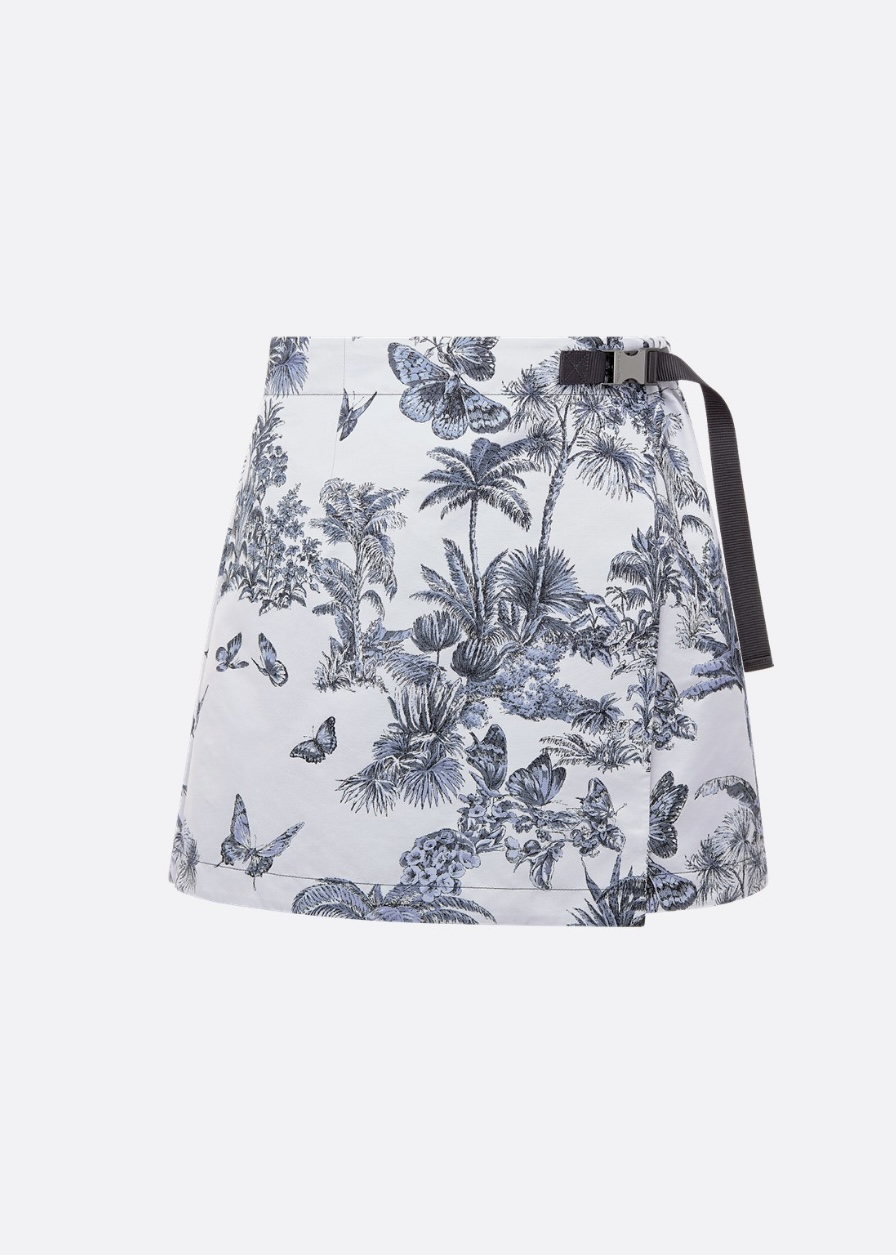 Dior Women's White Tropical Print Mini Skirt with Buckle Belt 1 i1746808216251 4630 0 5