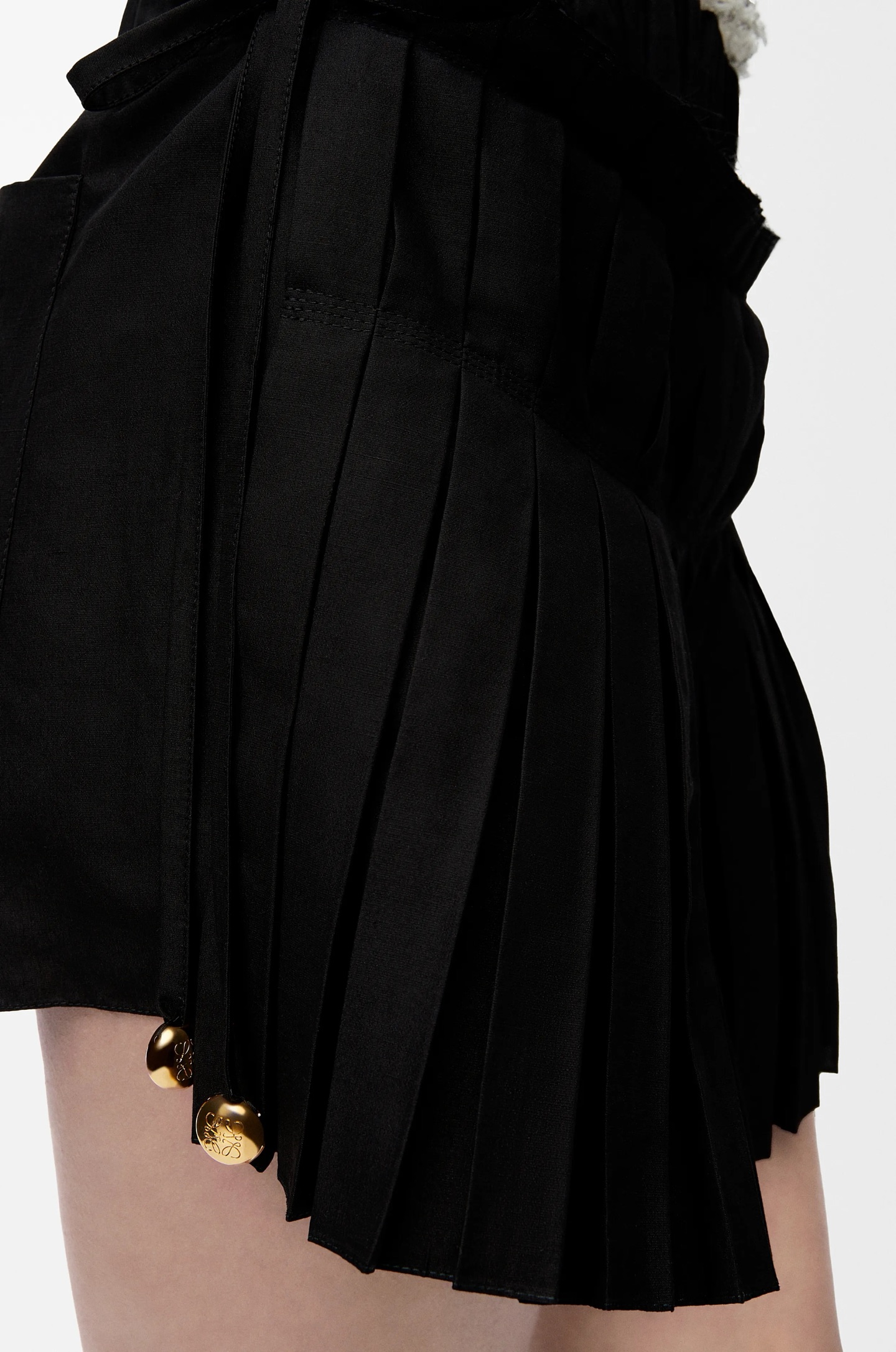 Loewe Black Pleated Mini Skirt with Drawstring Detail - Chic & Flattering 5 i1746893647733 4924 0 4