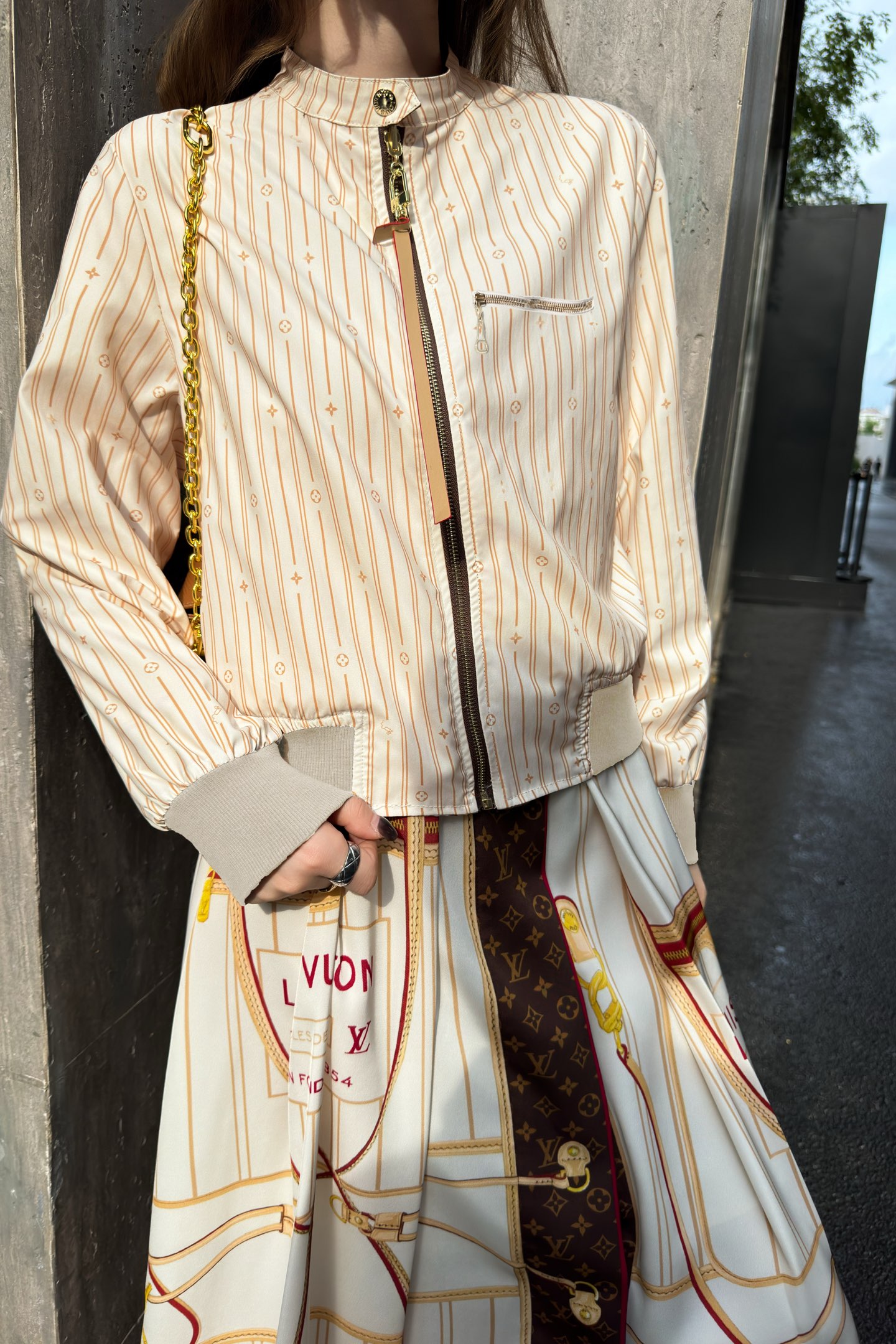 Louis Vuitton Reversible Zip-Up Jacket & Pleated Skirt Set, Autumn Collection 3 i1757263682555 880 0 2