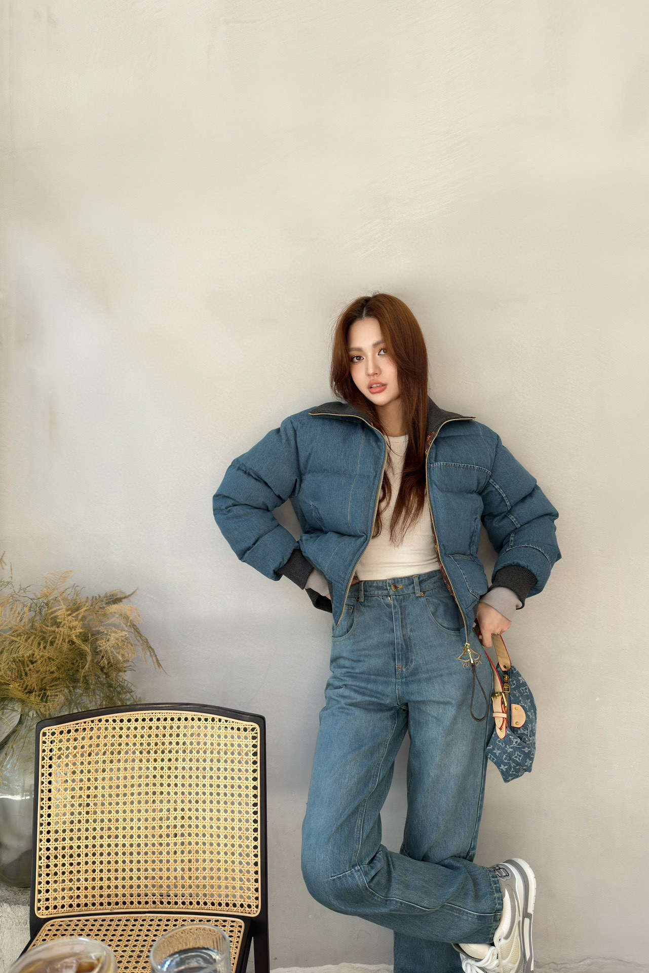 Louis Vuitton 2025FW Denim Puffer Jacket, Short & Stylish, Warm and Comfortable