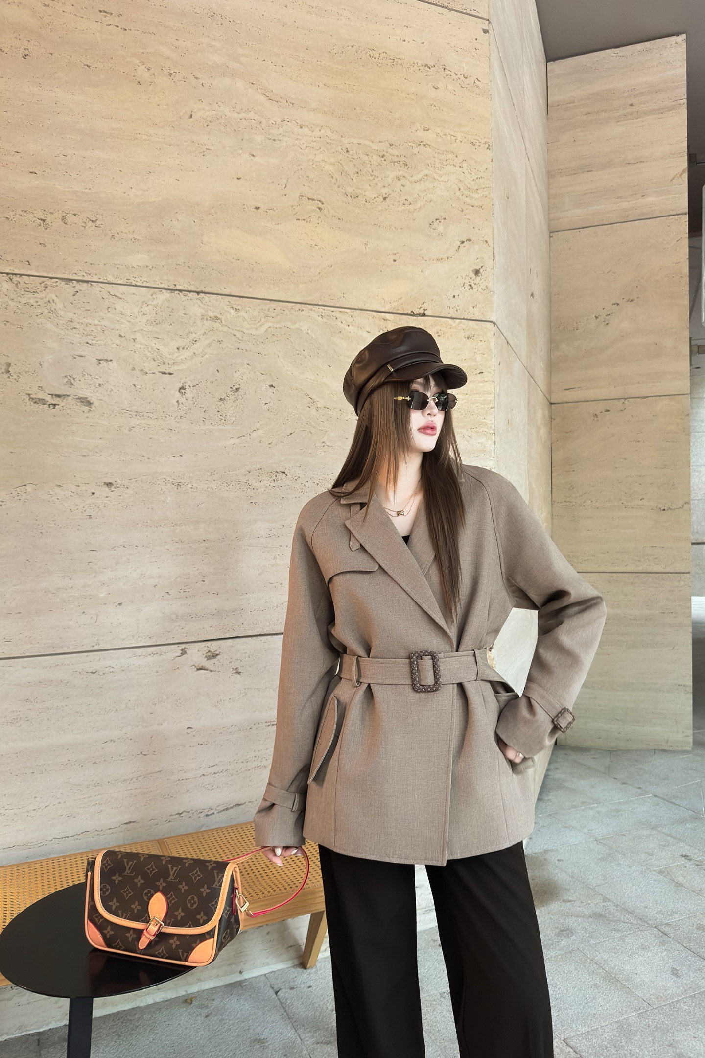 Louis Vuitton Belted Short Trench Coat - Chic Autumn/Winter Style 2 i1757611741681 5519 0 1