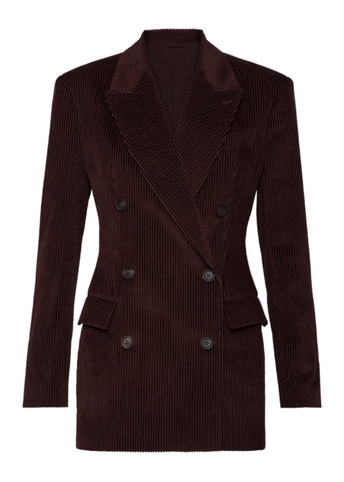 Corduroy Double-Breasted Blazer Stylish Lapel Jacket with Pockets 1 Corduroy Double-Breasted Blazer Stylish Lapel Jacket with Pockets