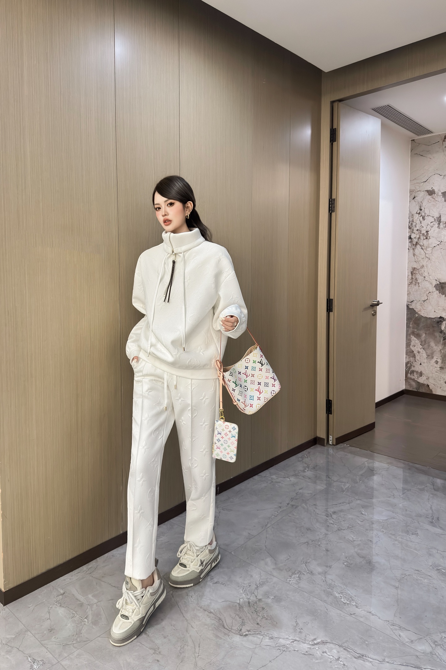 Louis Vuitton Women's White Monogram Embossed Tracksuit Set 9 i1758810833777 445 0 8