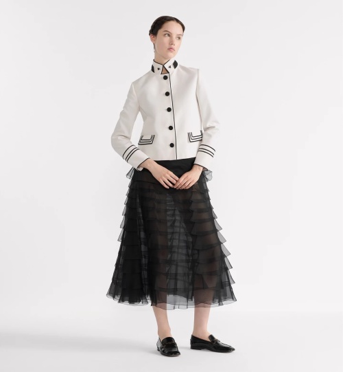 Elegant High-Waisted Tiered Midi Skirt - Chic and Timeless Style 1 Elegant High-Waisted Tiered Midi Skirt - Chic and Timeless Style
