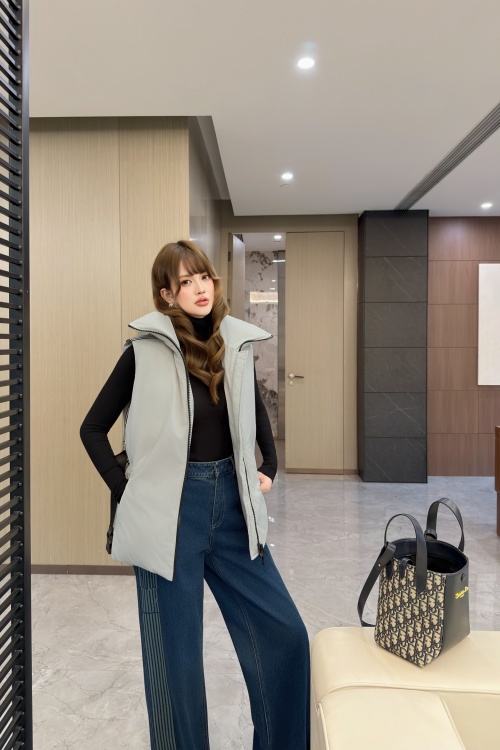 Dior Winter Ski Vest Stand Collar Logo Stripe Print Padded Sleeveless Jacket 17 Dior Winter Ski Vest Stand Collar Logo Stripe Print Padded Sleeveless Jacket