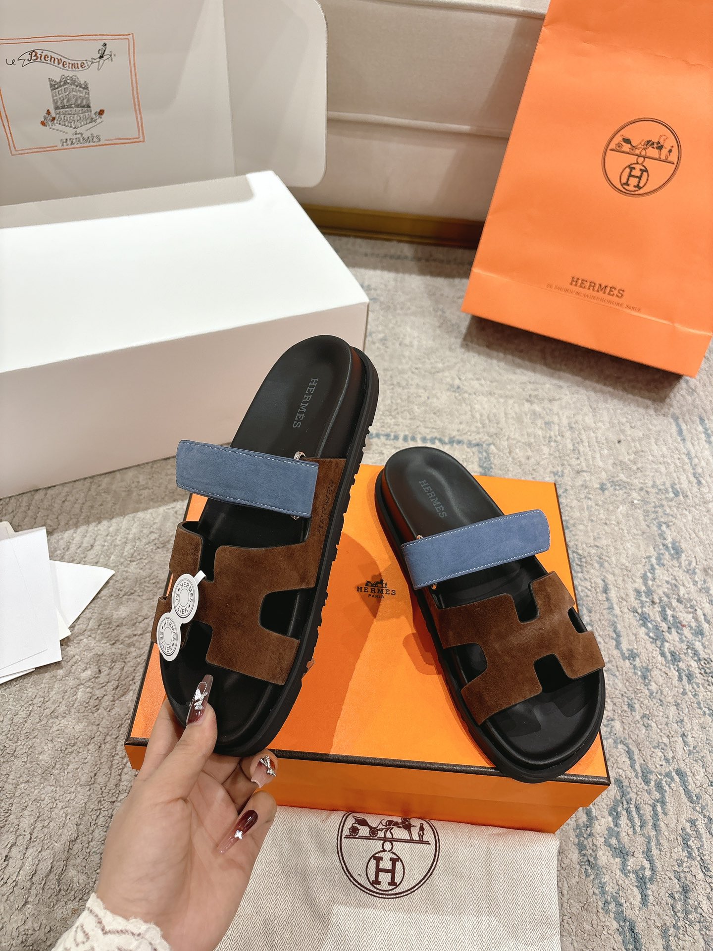 女款 男款➕10Herme*▪️Chypre二舅拖爆款系列 闺蜜夏天必备穿搭🔥非市面垃圾版本.顶级牛皮面