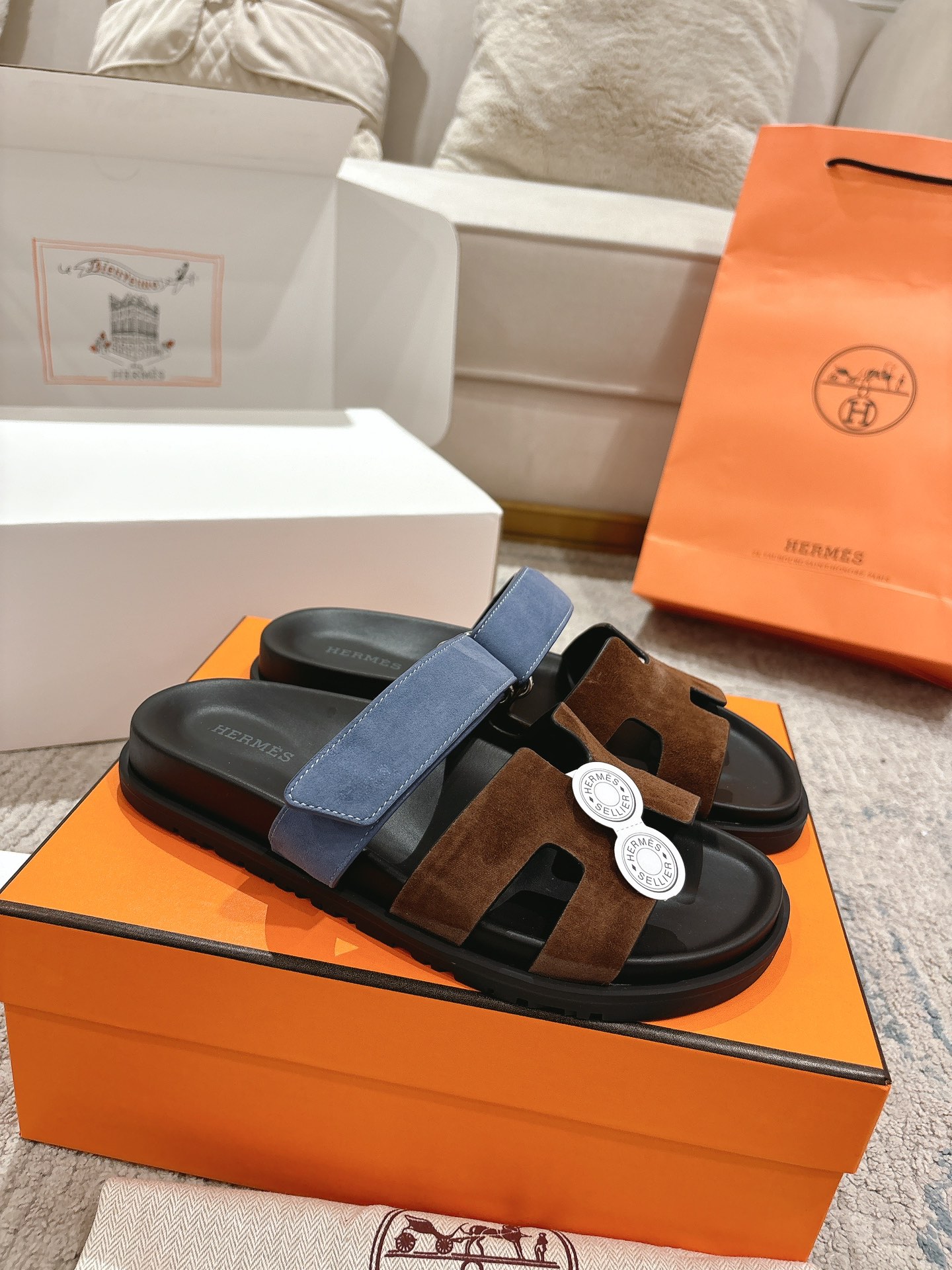 女款 男款➕10Herme*▪️Chypre二舅拖爆款系列 闺蜜夏天必备穿搭🔥非市面垃圾版本.顶级牛皮面
