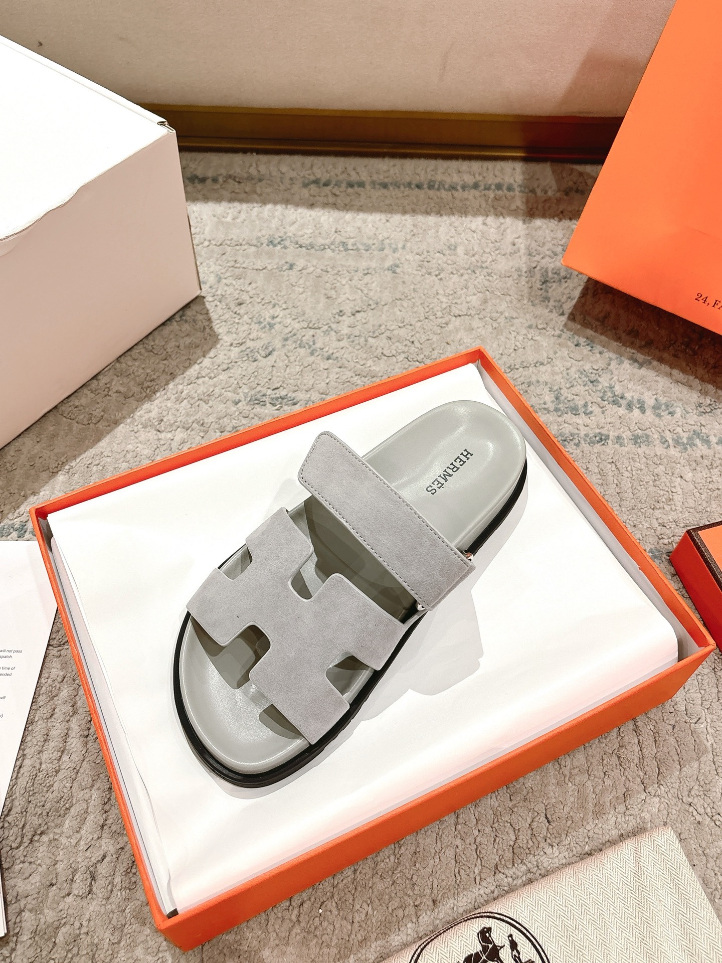 女款 男款➕10Herme*▪️Chypre二舅拖爆款系列 闺蜜夏天必备穿搭🔥非市面垃圾版本.顶级牛皮面